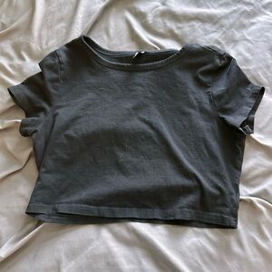 SHEIN black cropped t shirt